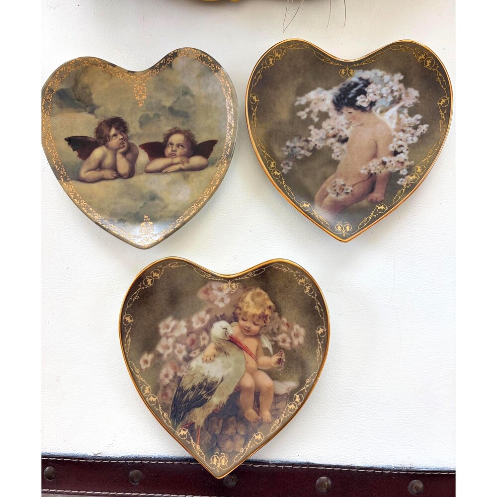 Bessie Pease Gutmann Heart Collector Plates Set Bradford Exchange 3pc